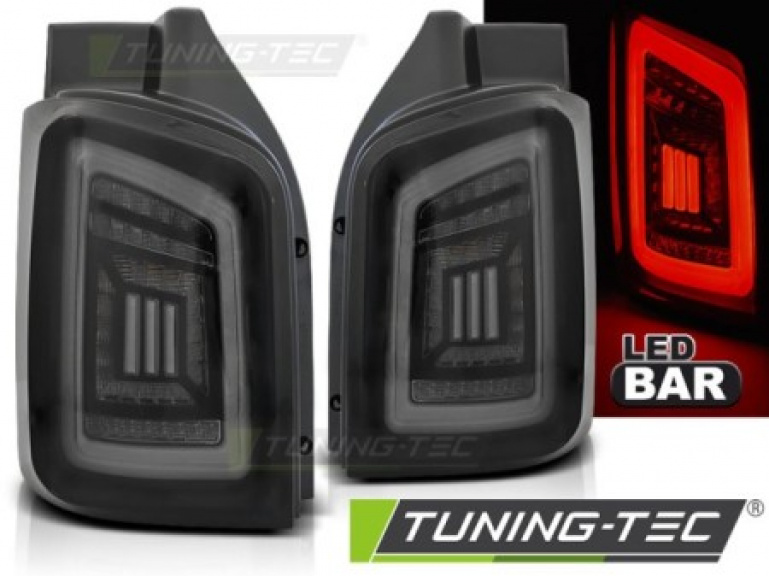 Voll LED Lightbar Design Rückleuchten für VW T5 03-15 schwarz/ rauch/grau (Heckklappe)